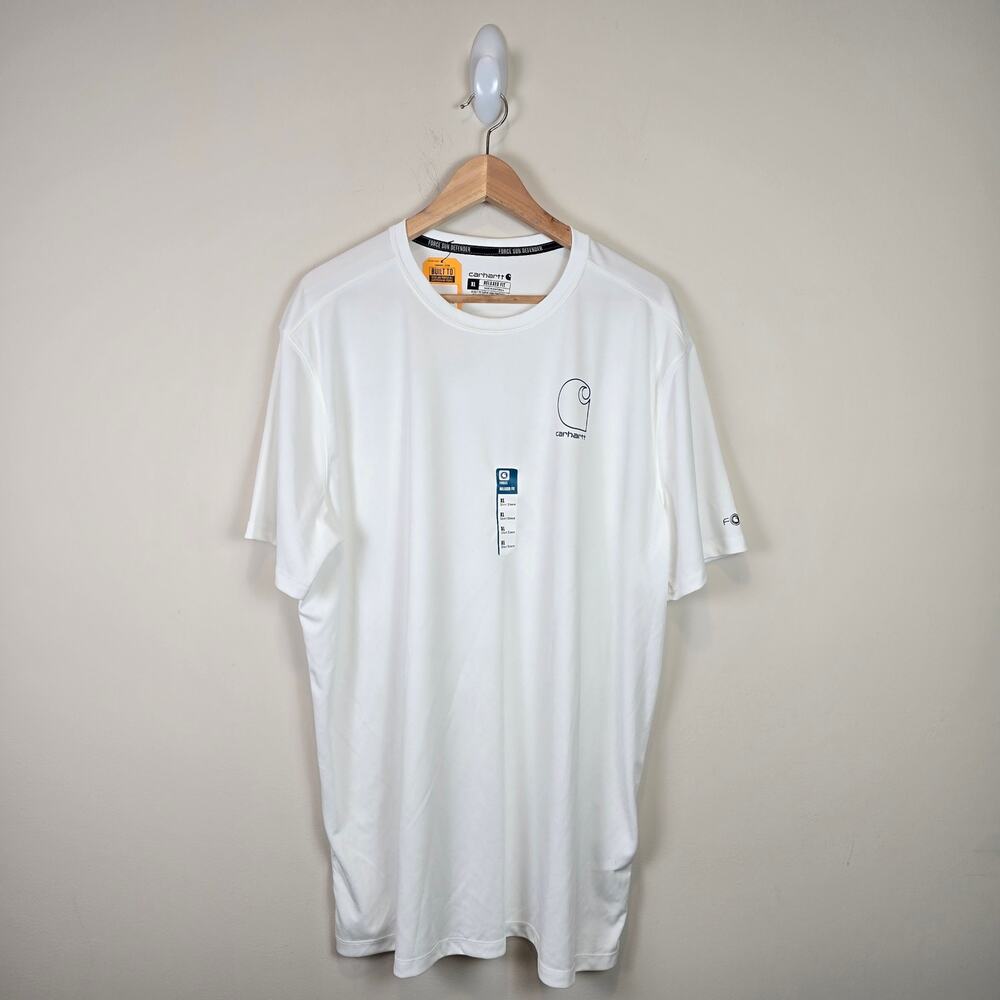 Carhartt Force Sun Defender Lightweight Short-Sleeve Logo T-Shirt Size XL White